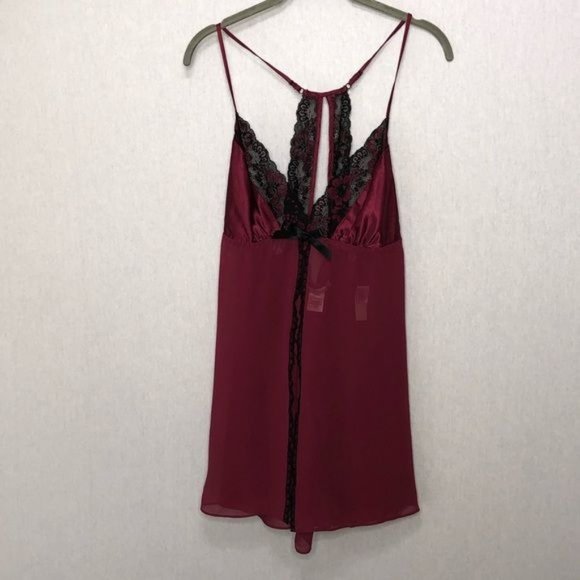 LINEA DONATELLA Lace Trim Satin & chiffon chemise - Picture 2 of 9